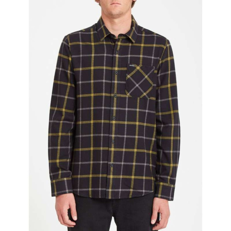 Technical Clothing * | Cheap Volcom Caden Plaid Shirt (Black) Man