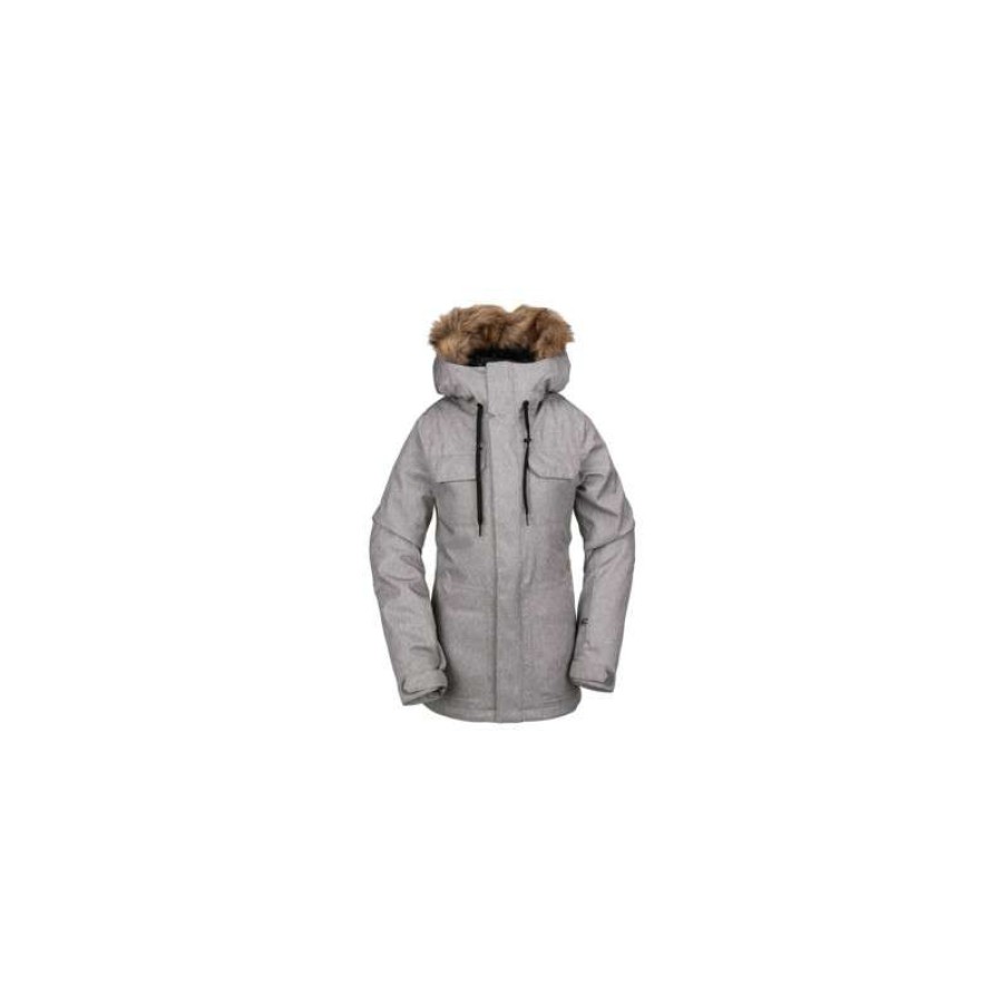 Technical Clothing * | Exclusive Design Volcom Shadow Ins (Heather Grey) Jacket Woman