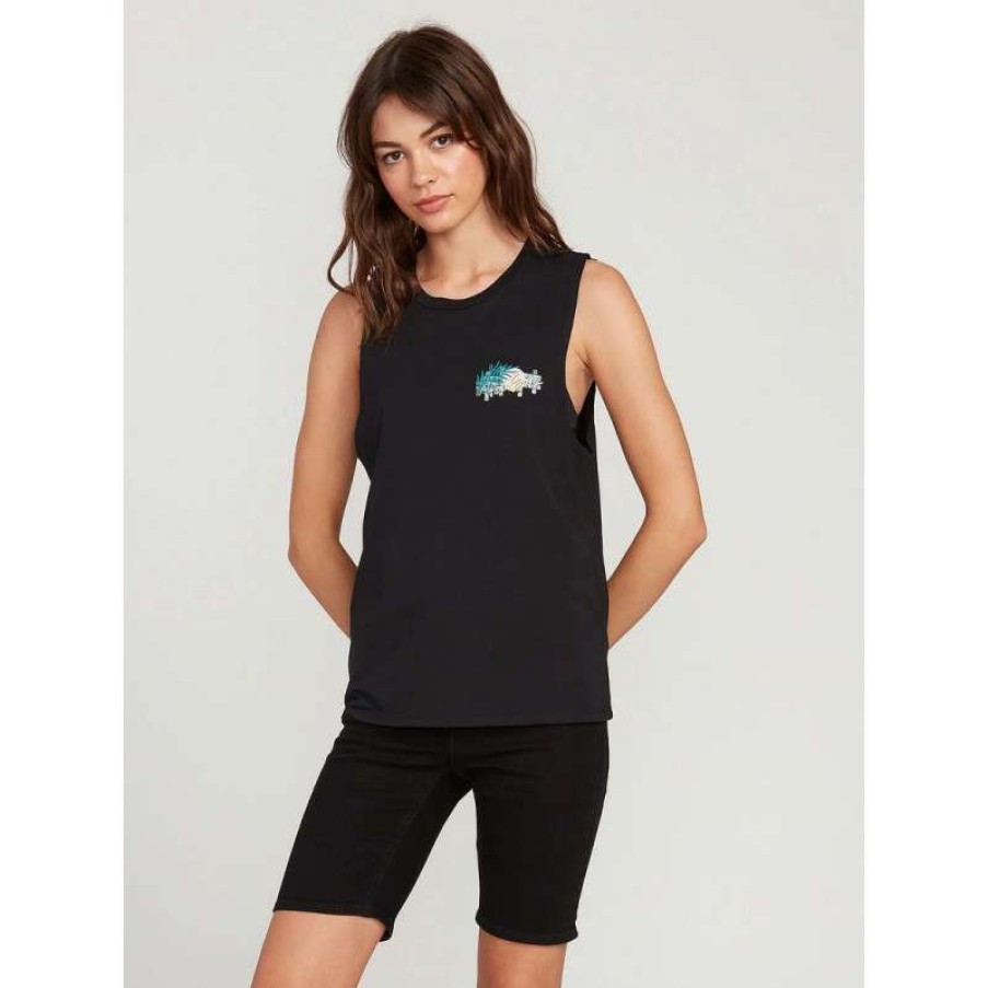 Technical Clothing * | Glamor Model Women'S Volcom Stone Hour Tank Top (Black)