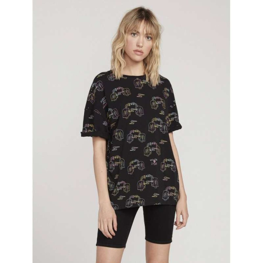 Technical Clothing * | Premium Product Volcom Ozzy Alien Ss Tee (Black) Woman