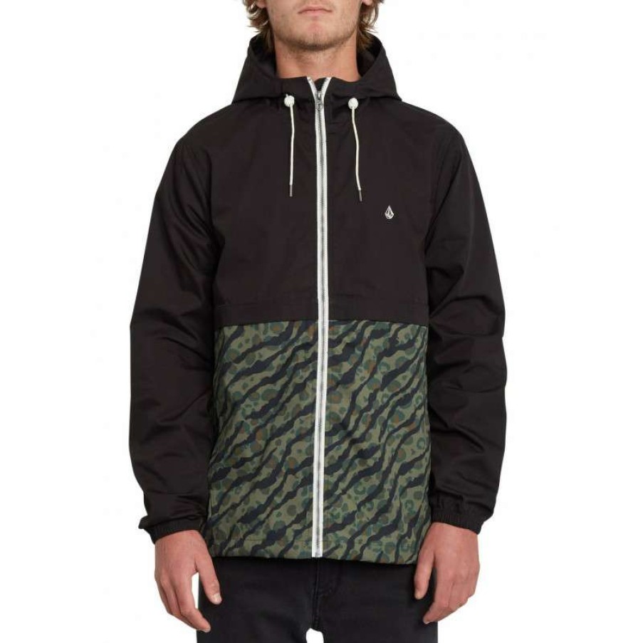 Technical Clothing * | Cheap Volcom Howard Hooded Windbreaker (Military)