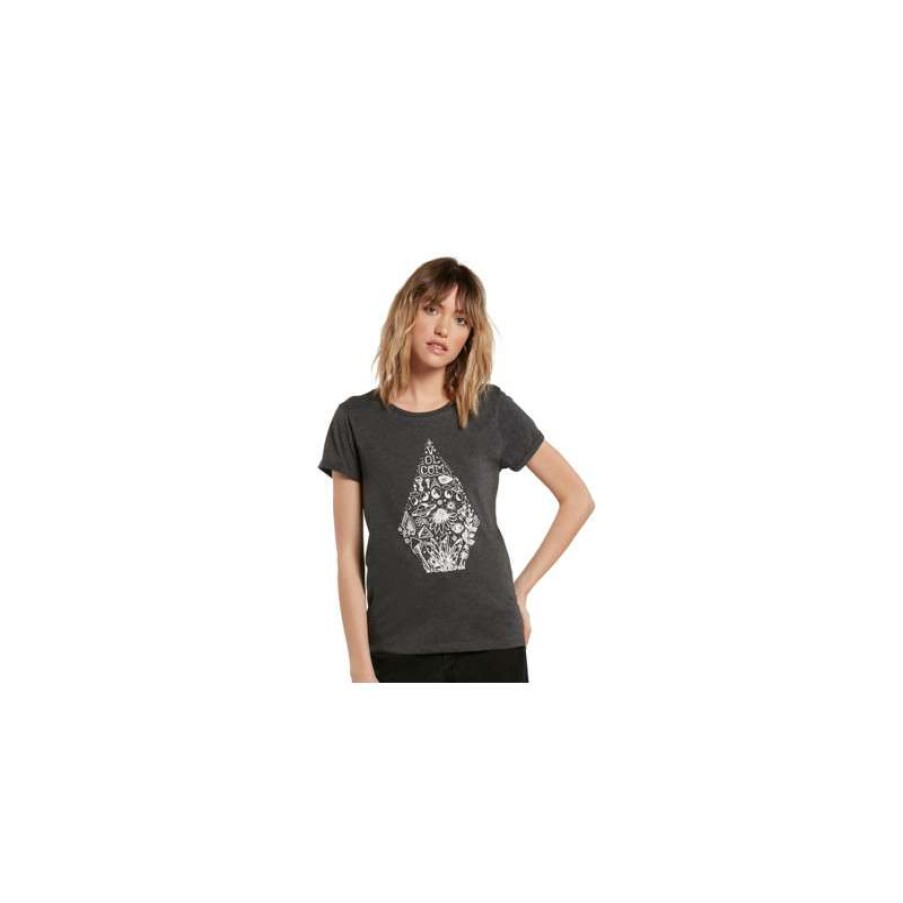 Technical Clothing * | Glamor Model Volcom Radical Daze T-Shirt (Charcoal) Woman