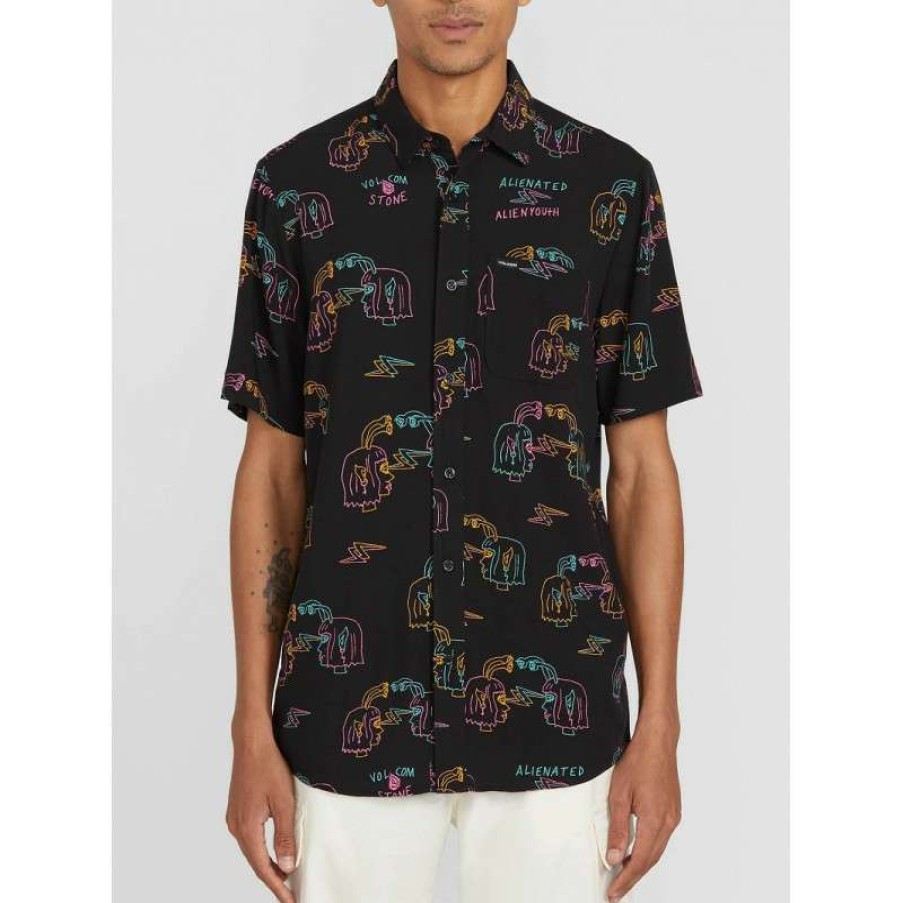 Technical Clothing * | Fire Sale Volcom Alienated S/S Shirt (Black)