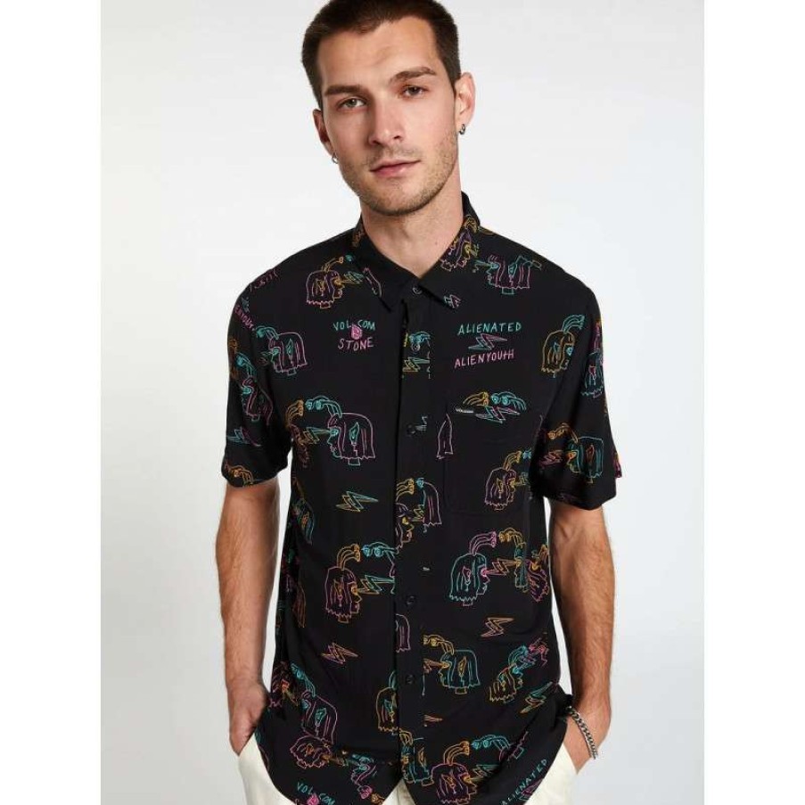 Technical Clothing * | Fire Sale Volcom Alienated S/S Shirt (Black)