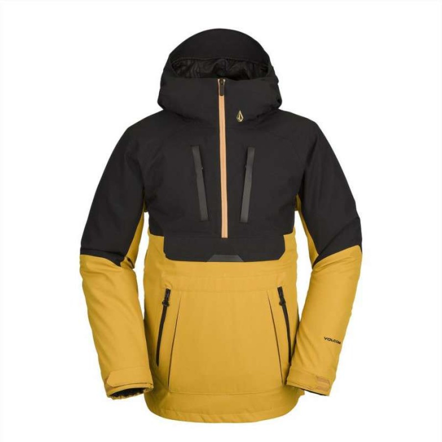 Technical Clothing * | Fire Sale Volcom Brighton Pullover (Resin Gold) Men'S Ski Jacket