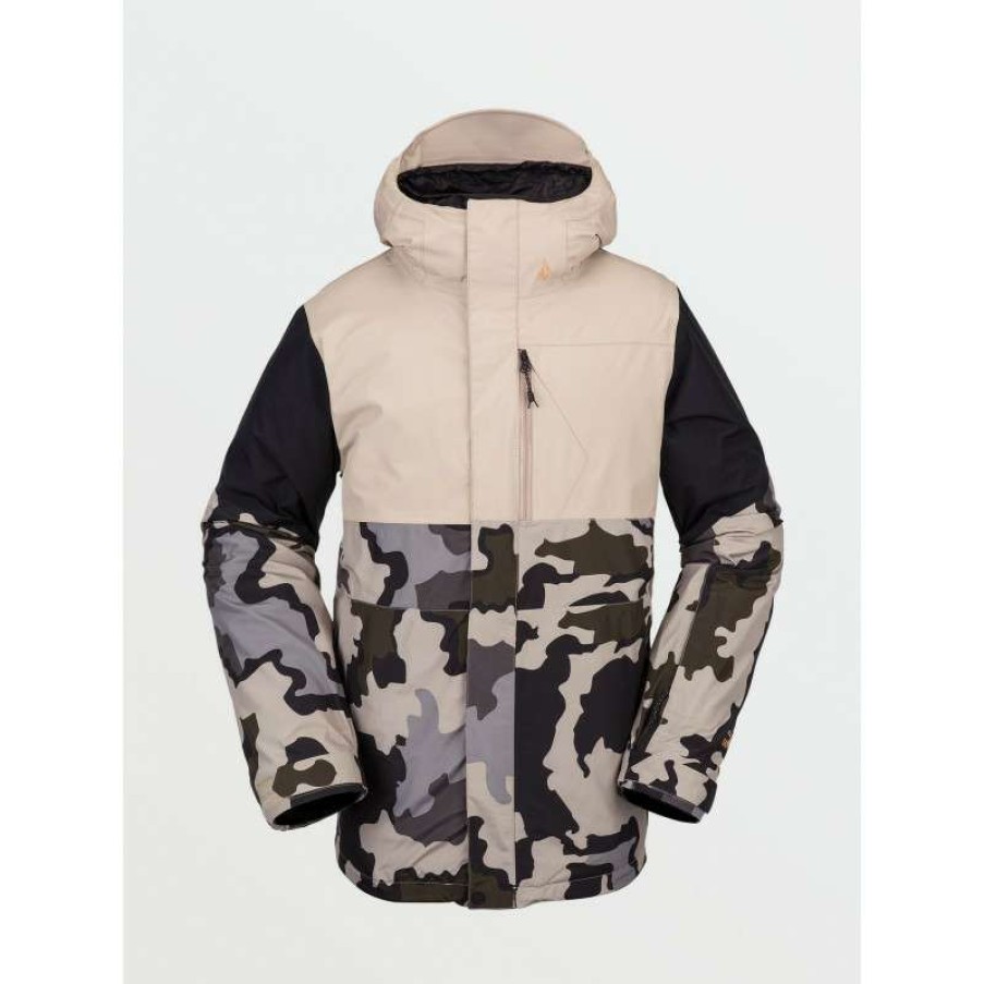 Technical Clothing * | Premium Product Snowboard Jacket Volcom L Gore-Tex (Drill Khaki) Man