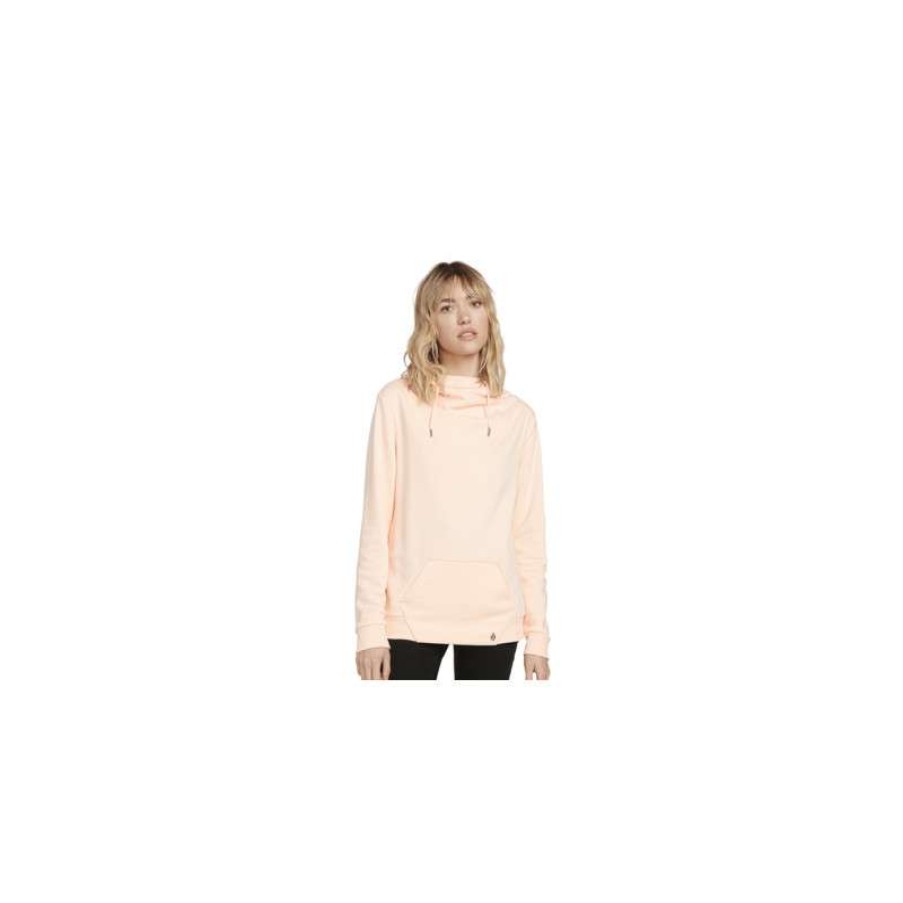 Technical Clothing * | Premium Product Volcom Walk On By High Neck Hoodie (Light Peach) Women