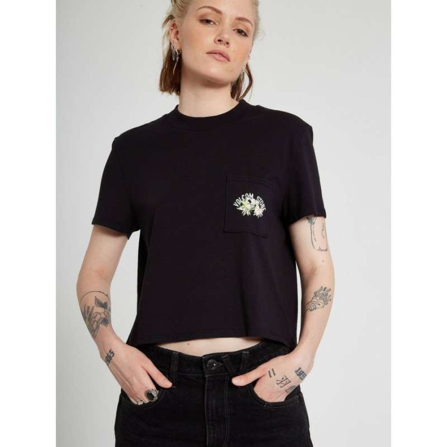 Technical Clothing * | Cut Price Volcom Pocket Dial T-Shirt (Black) Woman