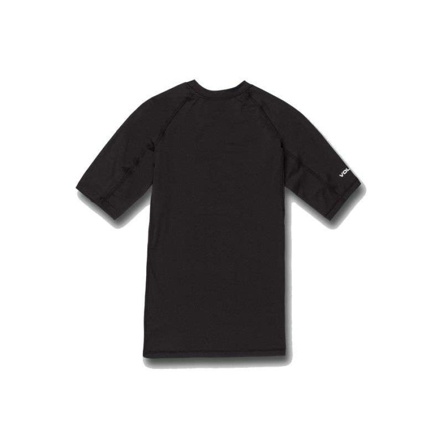 Technical Clothing * | Trend Model Volcom Lido Solid Ss (Black) Men'S Rashguard