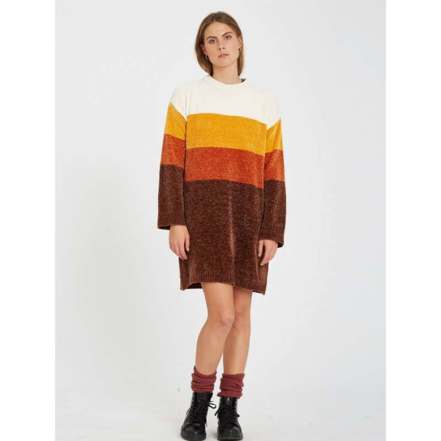 Technical Clothing * | Trend Model Volcom Bubble Tea Dress (Brown) Woman