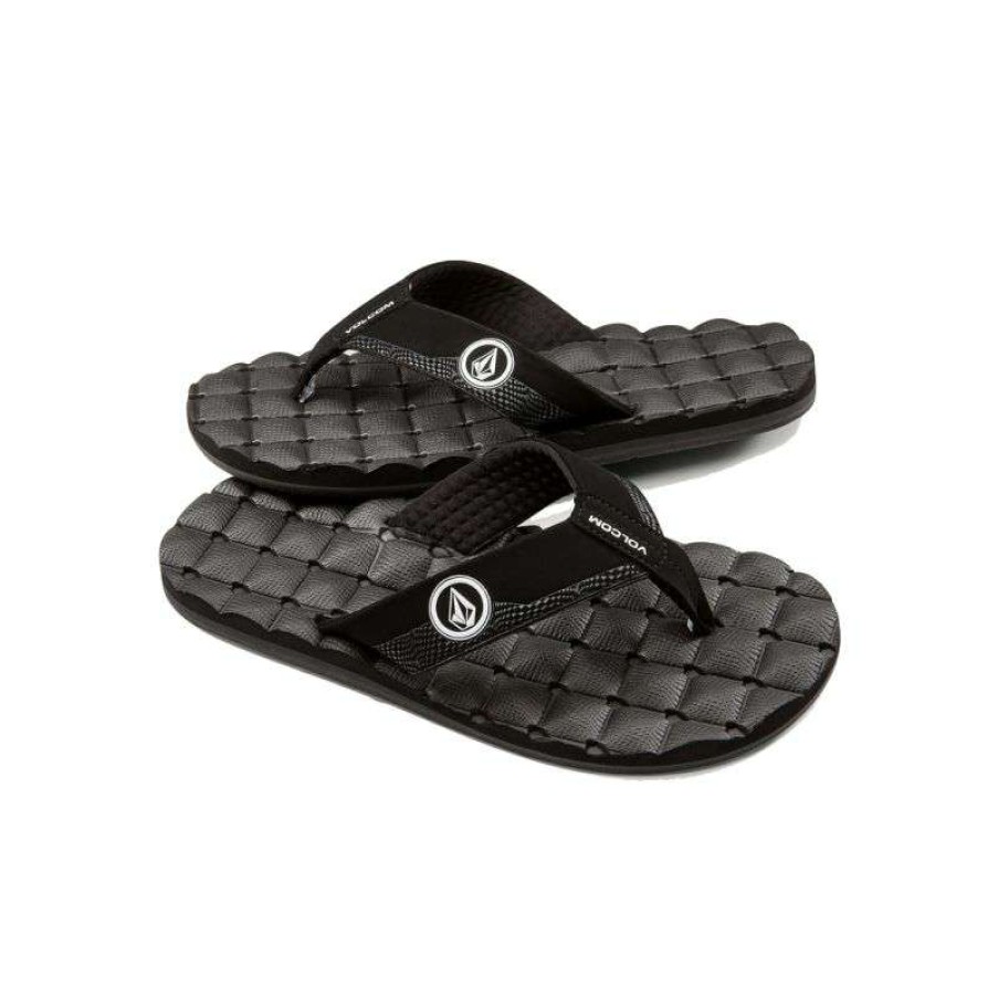 Outdoor Shoes * | Cut Price Volcom Recliner Sandals (Black & White) Men