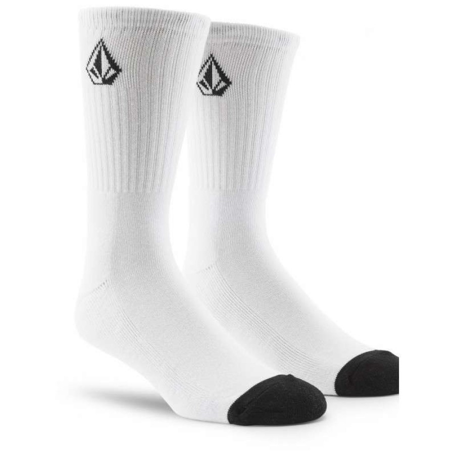 Technical Clothing * | Fire Sale Volcom Full Stone Pack Of 3 Socks (White) Men