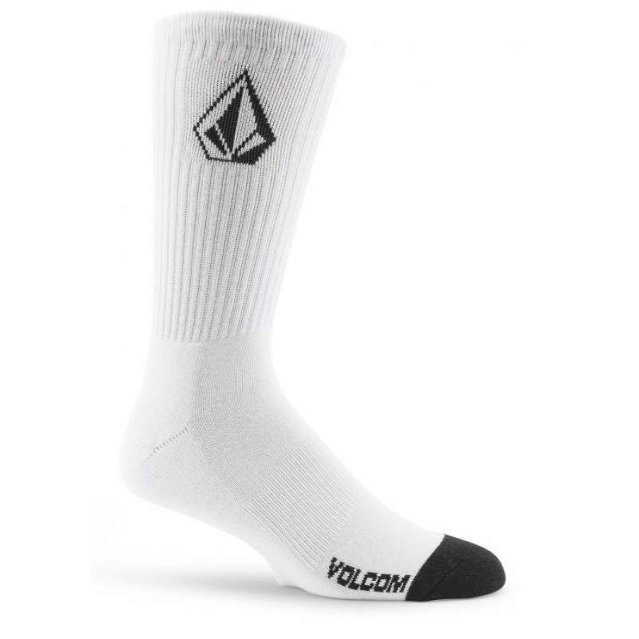 Technical Clothing * | Fire Sale Volcom Full Stone Pack Of 3 Socks (White) Men