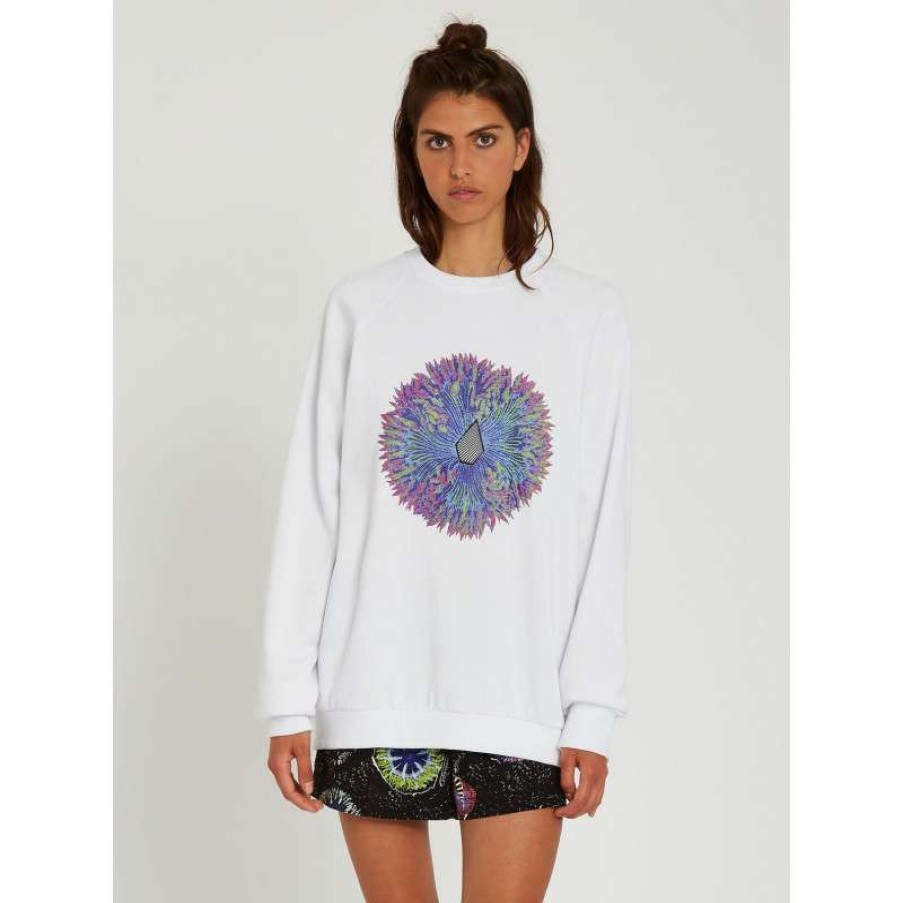 Technical Clothing * | Exceptional Design Volcom Sweater Coral Morph (White) Woman