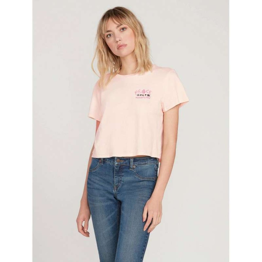 Technical Clothing * | Fire Sale Volcom Ozzy Ss Tee (Lifght Peach) Woman