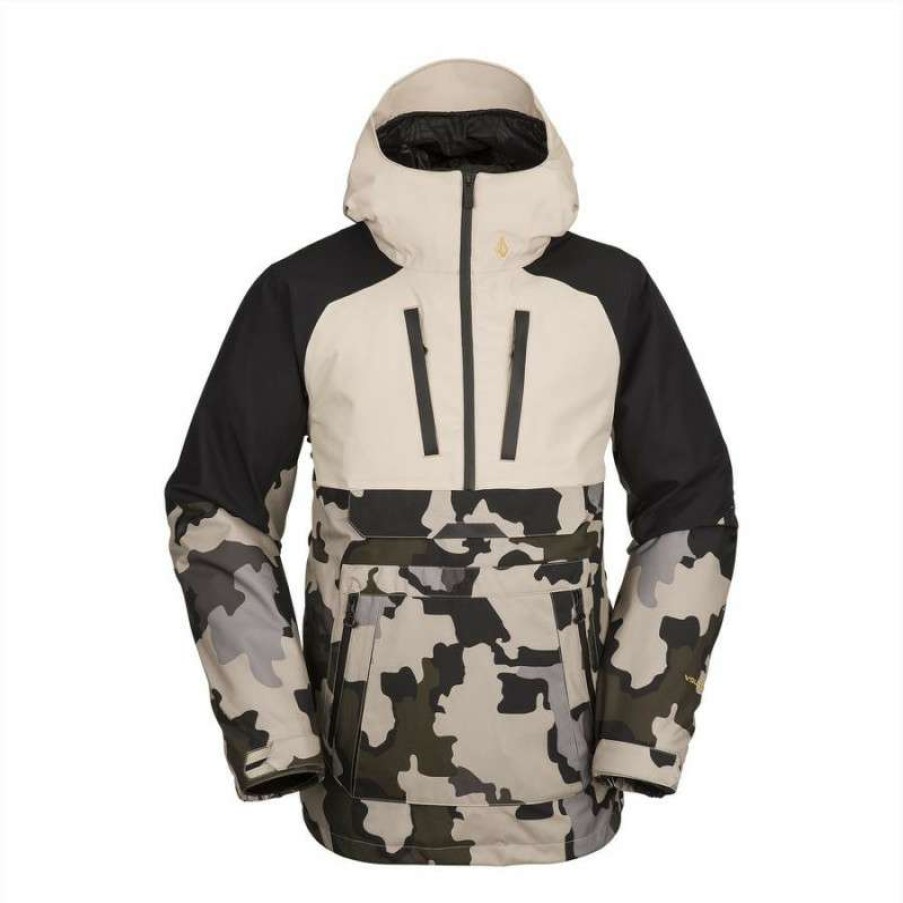 Technical Clothing * | Fire Sale Ski Jacket Volcom Brighton Pullover (Drill Khaki) Man